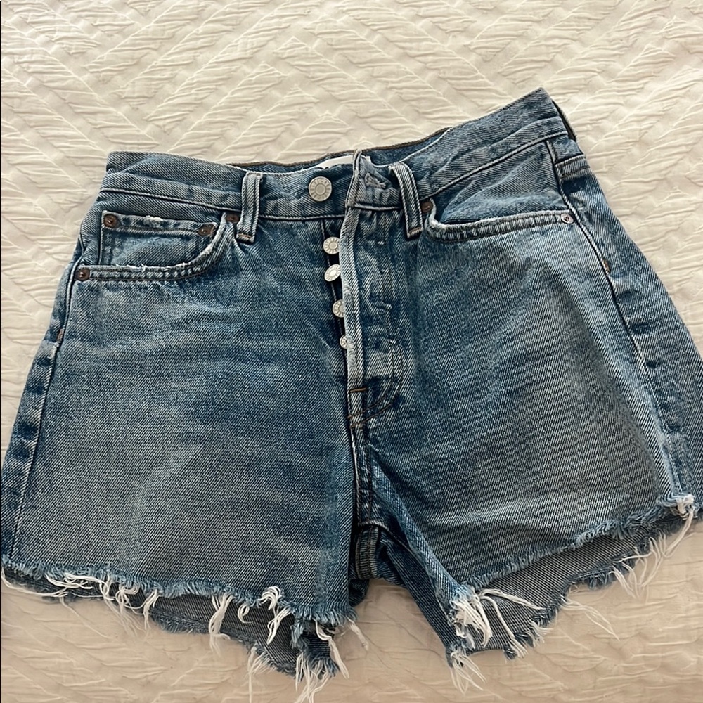Agolde Blue Jean Shorts High-Waisted Vintage Style